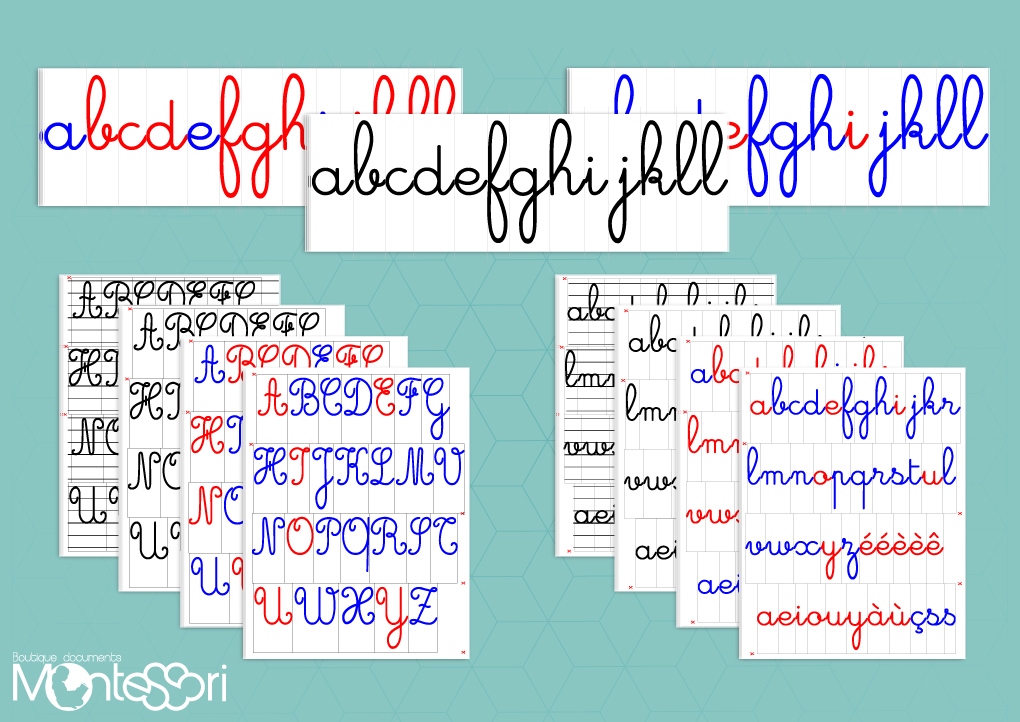 Montessori Movable Alphabet Cursive Printable